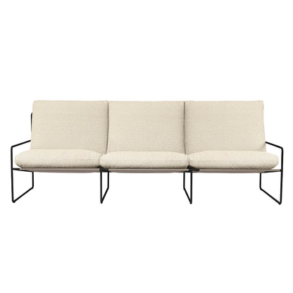 Desert 3-Seater Sofa by Ferm Living - Black Frame / Pure Boucle