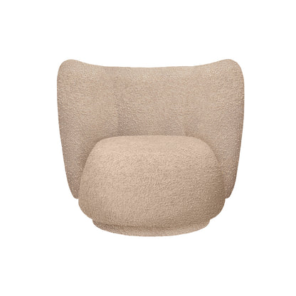 Rico Lounge Chair by Ferm Living - Regular Base / Raw Bouclé Natural