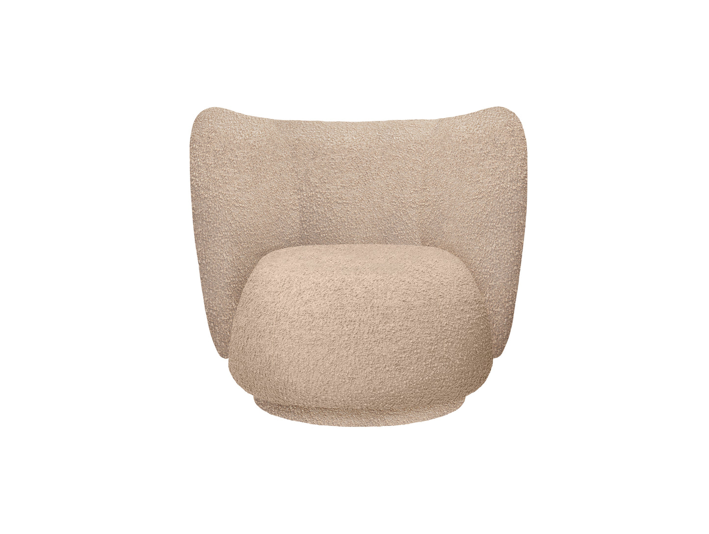 Rico Lounge Chair by Ferm Living - Regular Base / Raw Bouclé Natural