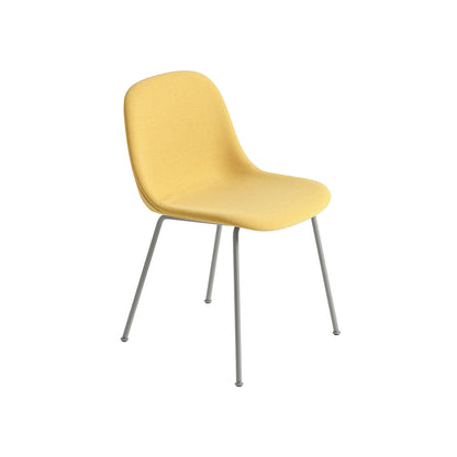 Fiber Side Chair Upholstered with Metal Base by Muuto - Grey Base / Steelcut Quartet 434