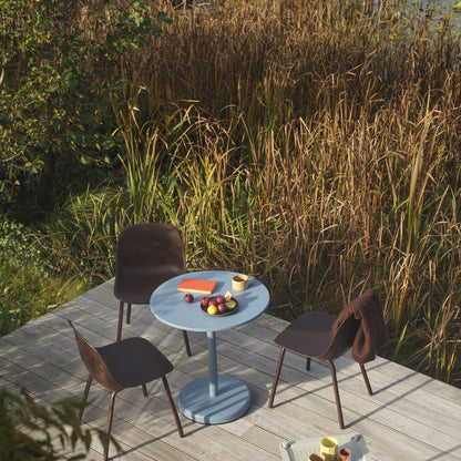 Linear Steel Café Table - Round, Pale Blue