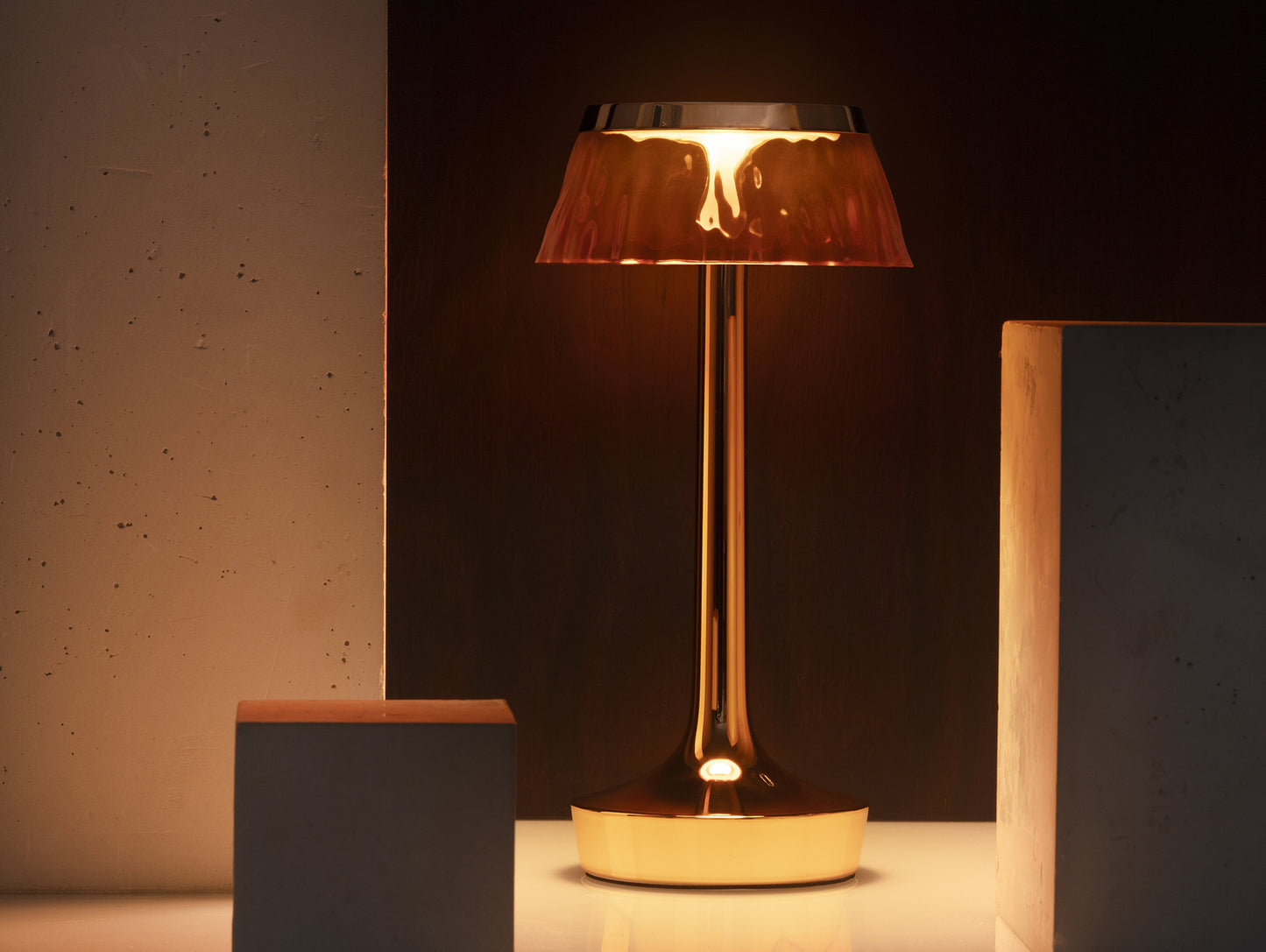Bon Jour Unplugged Portable Lamp by Flos - Copper / Fumée Crown