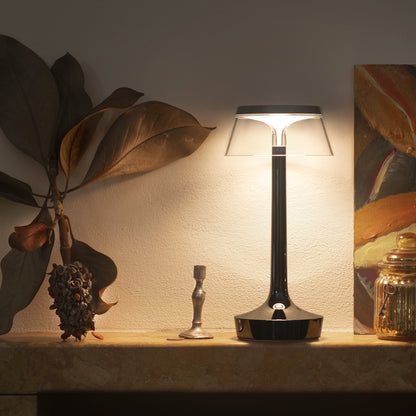 Bon Jour Unplugged Portable Lamp by Flos - Copper / Transparent Crown