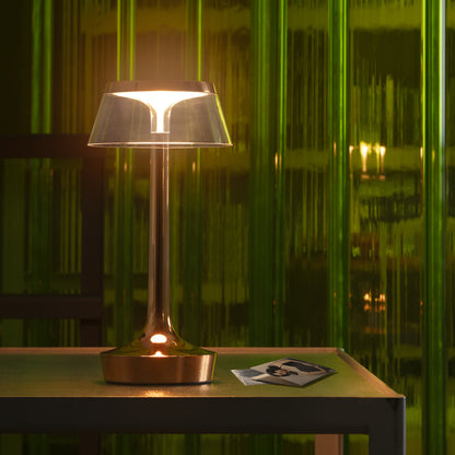 Bon Jour Unplugged Portable Lamp by Flos - Copper / Transparent Crown