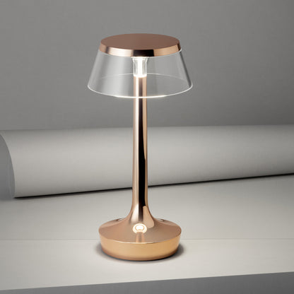Bon Jour Unplugged Portable Lamp by Flos - Copper / Transparent Crown