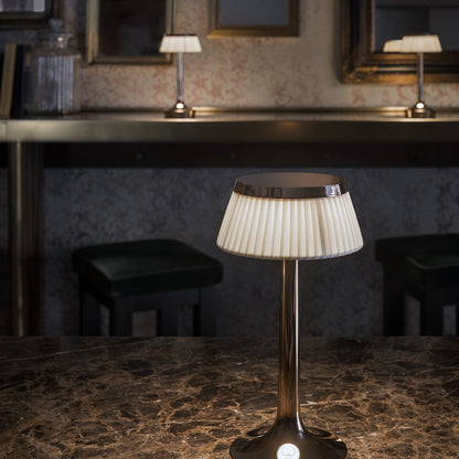 Bon Jour Unplugged Portable Lamp by Flos - Copper / Fabric Crown