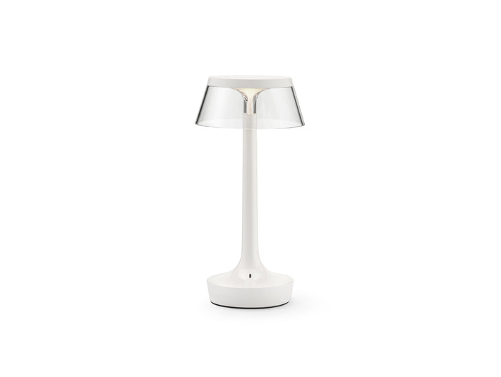 Bon Jour Unplugged Portable Lamp by Flos - Almost White / Transparent Crown