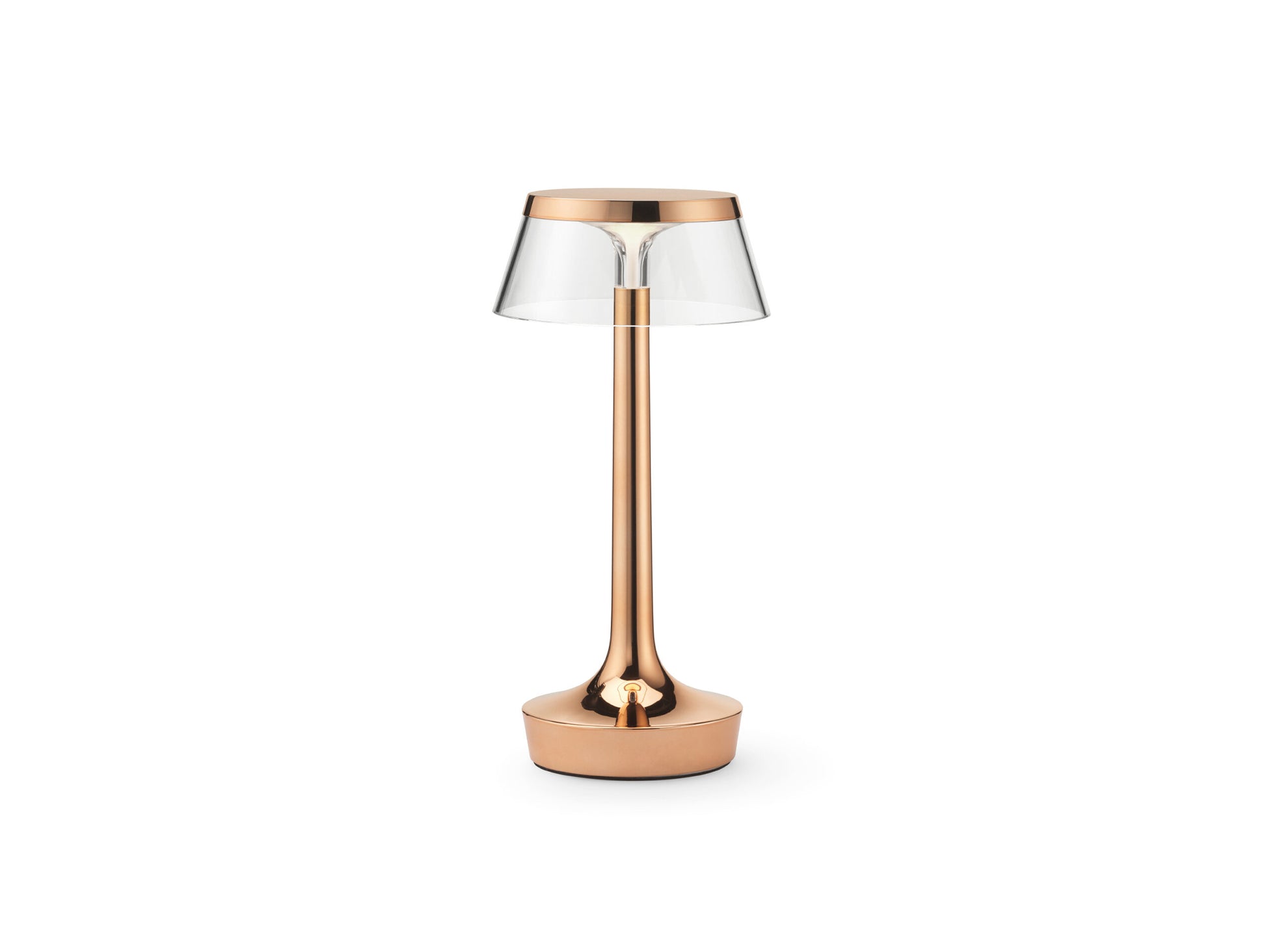 Bon Jour Unplugged Portable Lamp by Flos - Copper / Transparent Crown