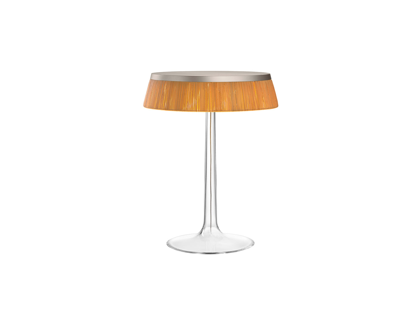 Bon Jour Table Lamp by Flos - Rattan / Matte Chrome