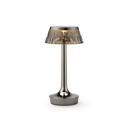 Bon Jour Unplugged Portable Lamp by Flos - Black Chrome / Fumée Crown