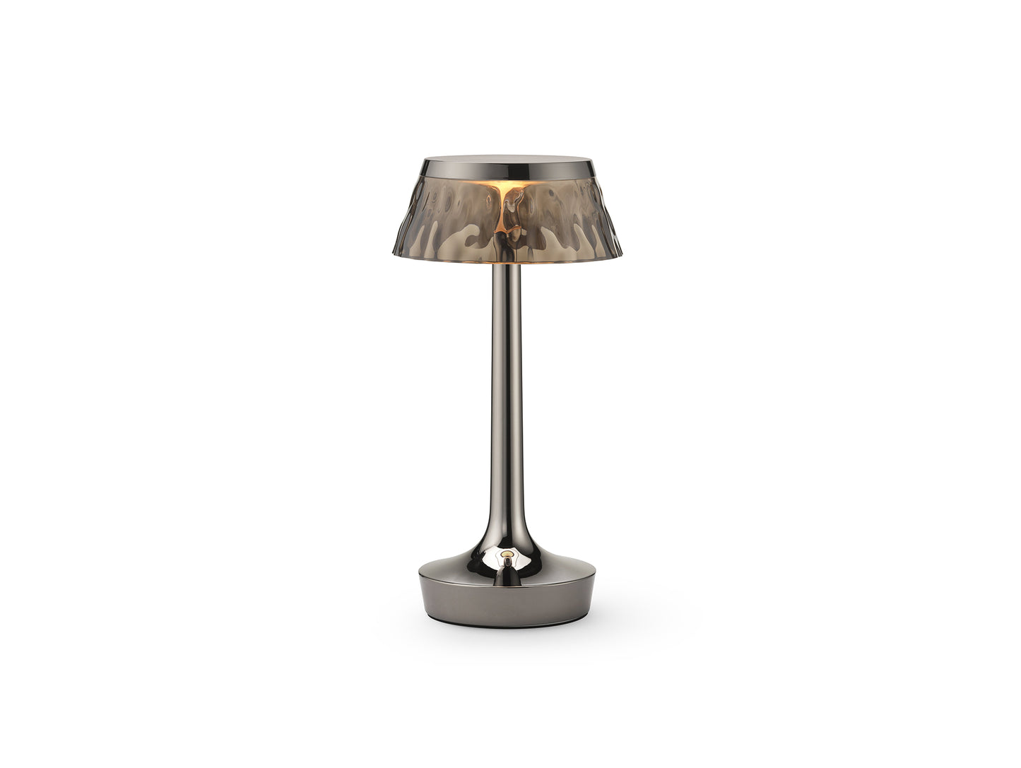 Bon Jour Unplugged Portable Lamp by Flos - Black Chrome / Fumée Crown
