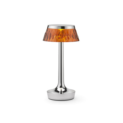 Bon Jour Unplugged Portable Lamp by Flos - Chrome / Amber Crown