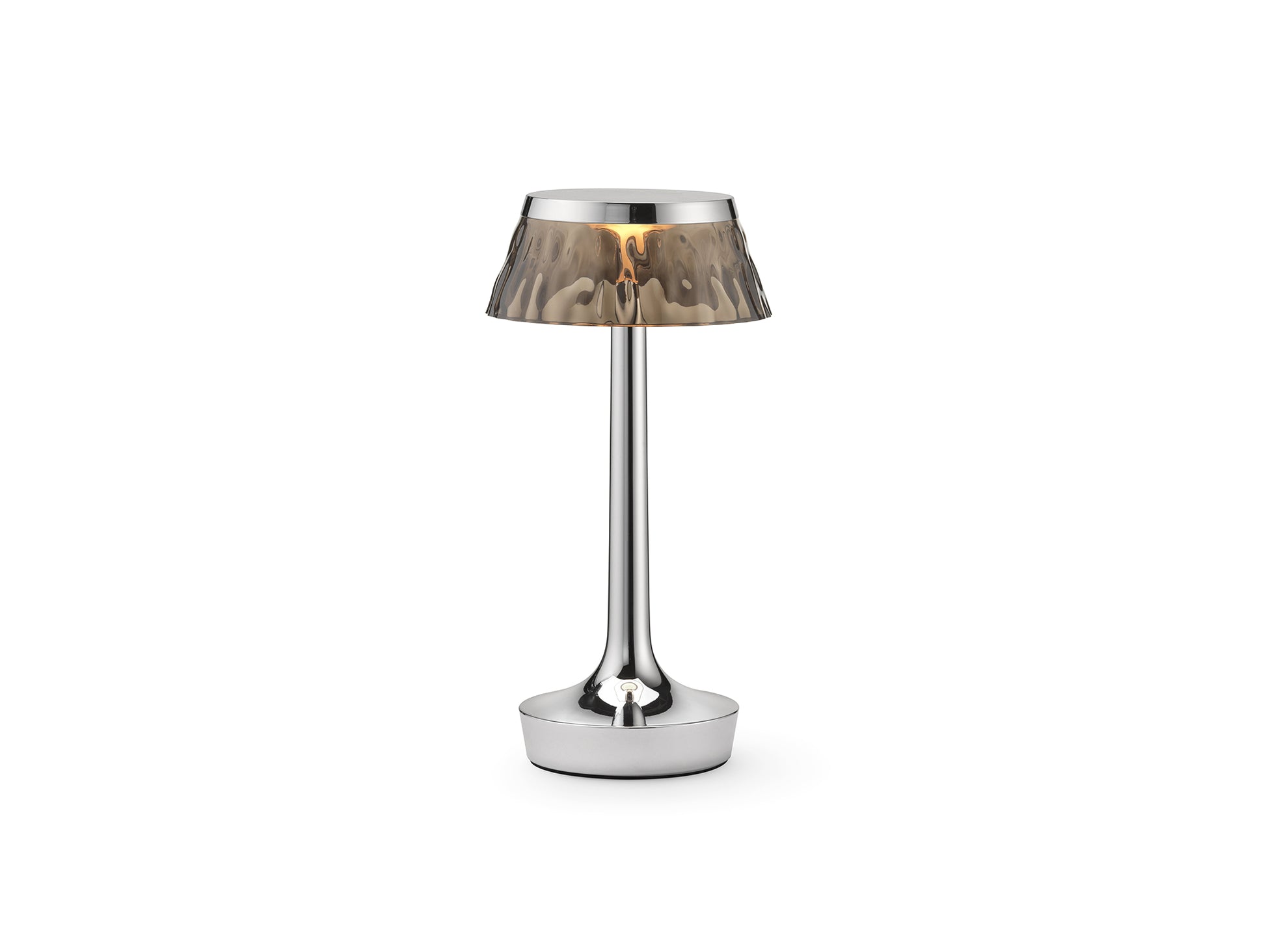 Bon Jour Unplugged Portable Lamp by Flos - Chrome / Fumée Crown