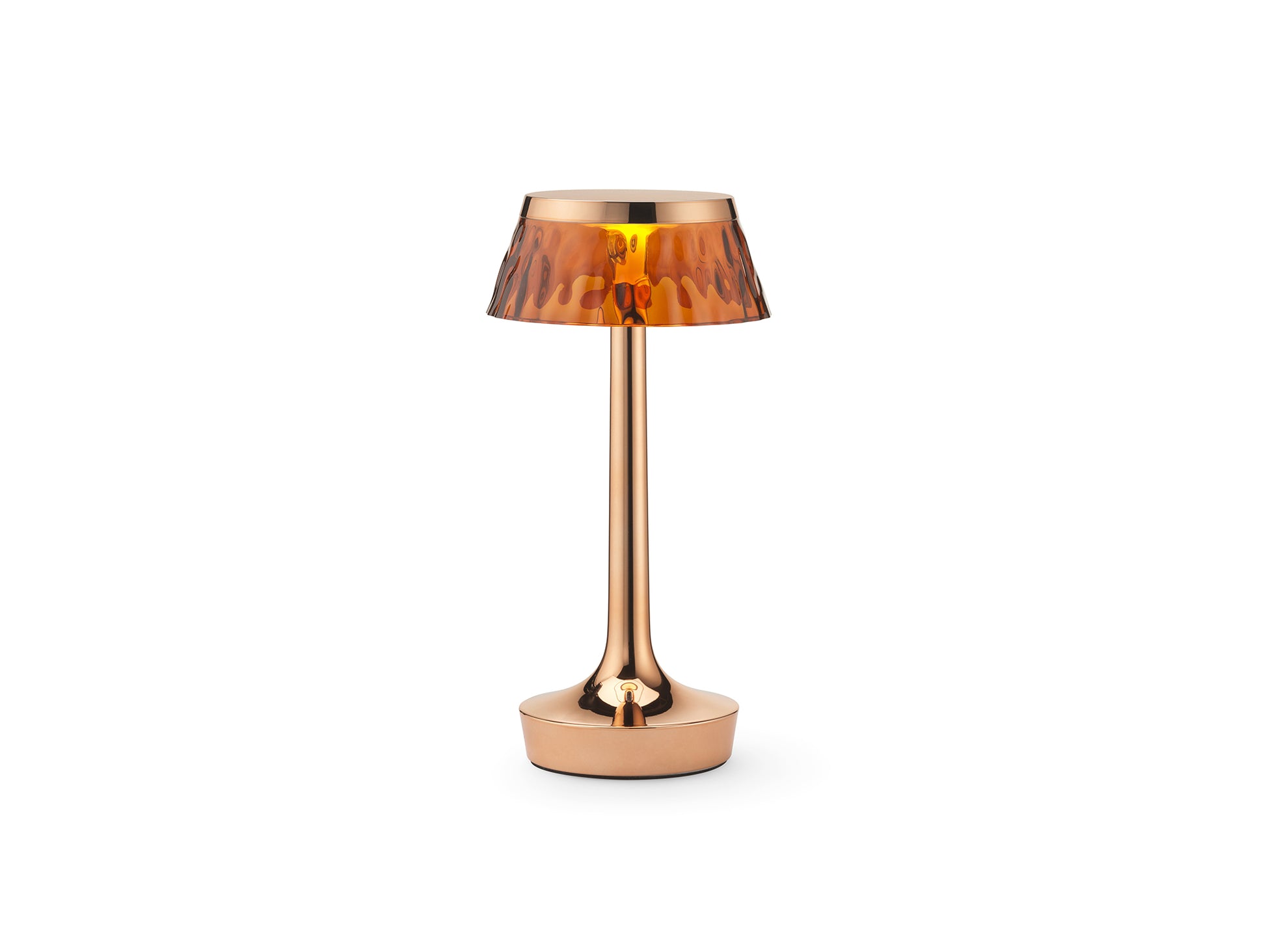 Bon Jour Unplugged Portable Lamp by Flos - Copper / Amber Crown