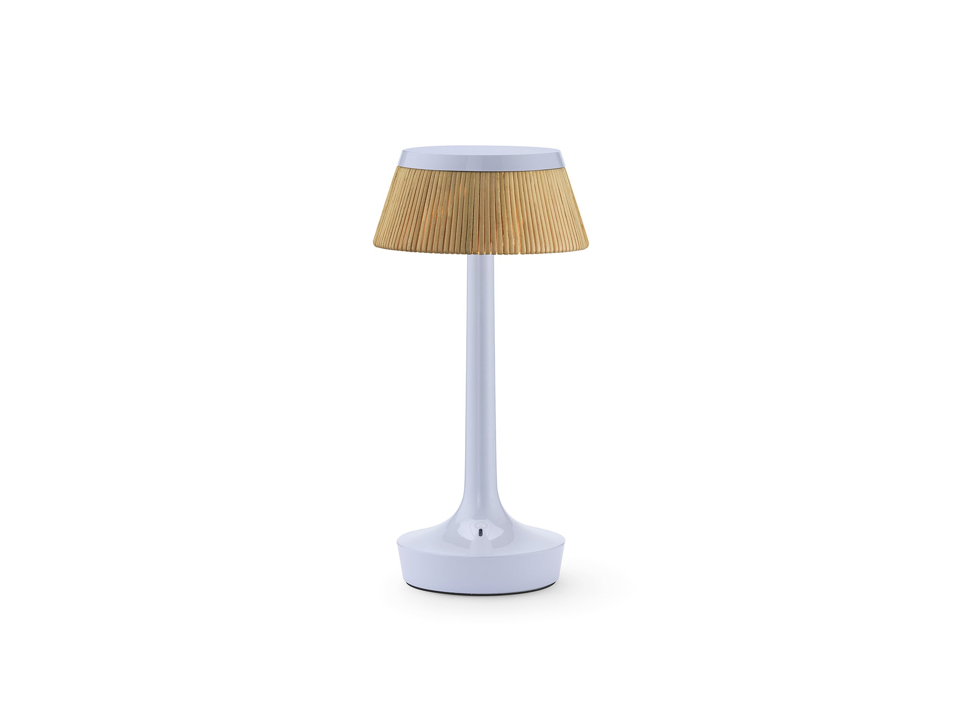 Bon Jour Unplugged Portable Lamp by Flos - Fade Blue / Rattan Crown