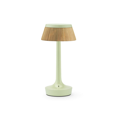 Bon Jour Unplugged Portable Lamp by Flos - Fresh Mint / Rattan Crown