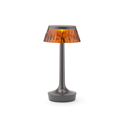Bon Jour Unplugged Portable Lamp by Flos - Stormy Grey / Amber Crown
