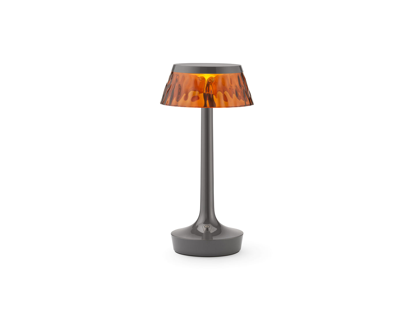 Bon Jour Unplugged Portable Lamp by Flos - Stormy Grey / Amber Crown