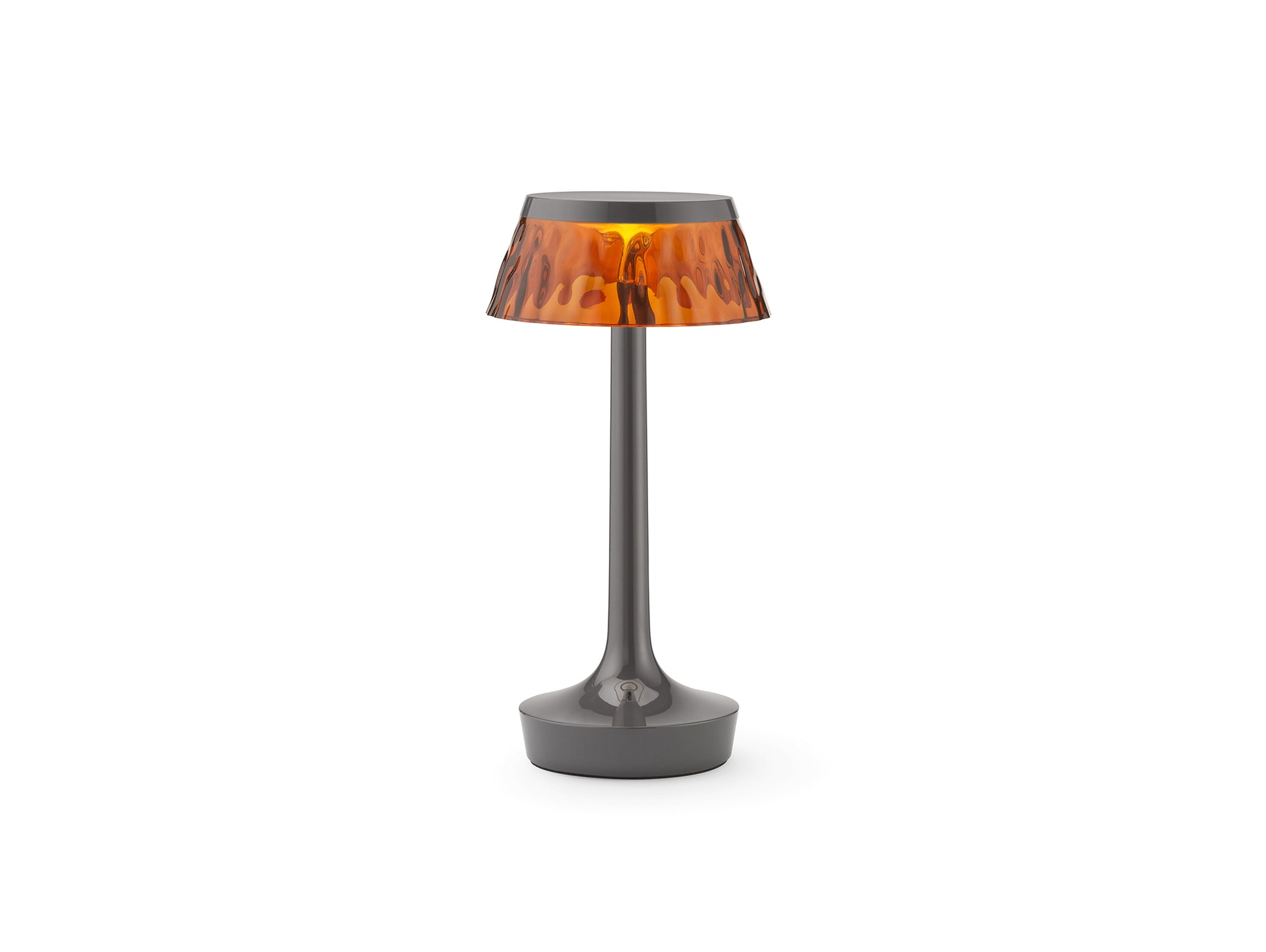 Bon Jour Unplugged Portable Lamp by Flos - Stormy Grey / Amber Crown