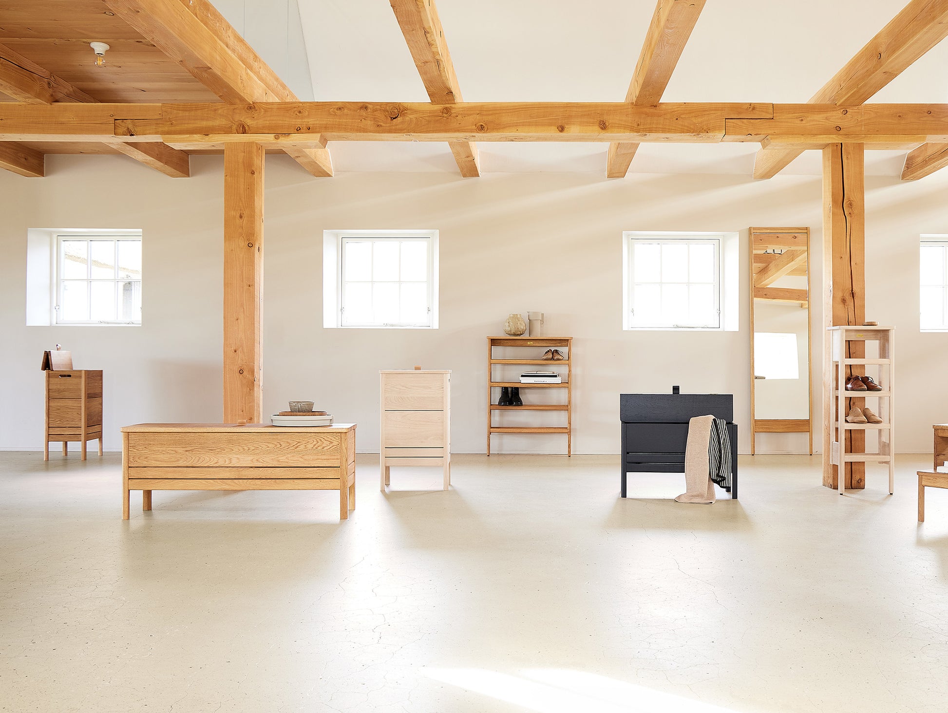 Form and Refine - A Line Storage Bench - Oiled Oak