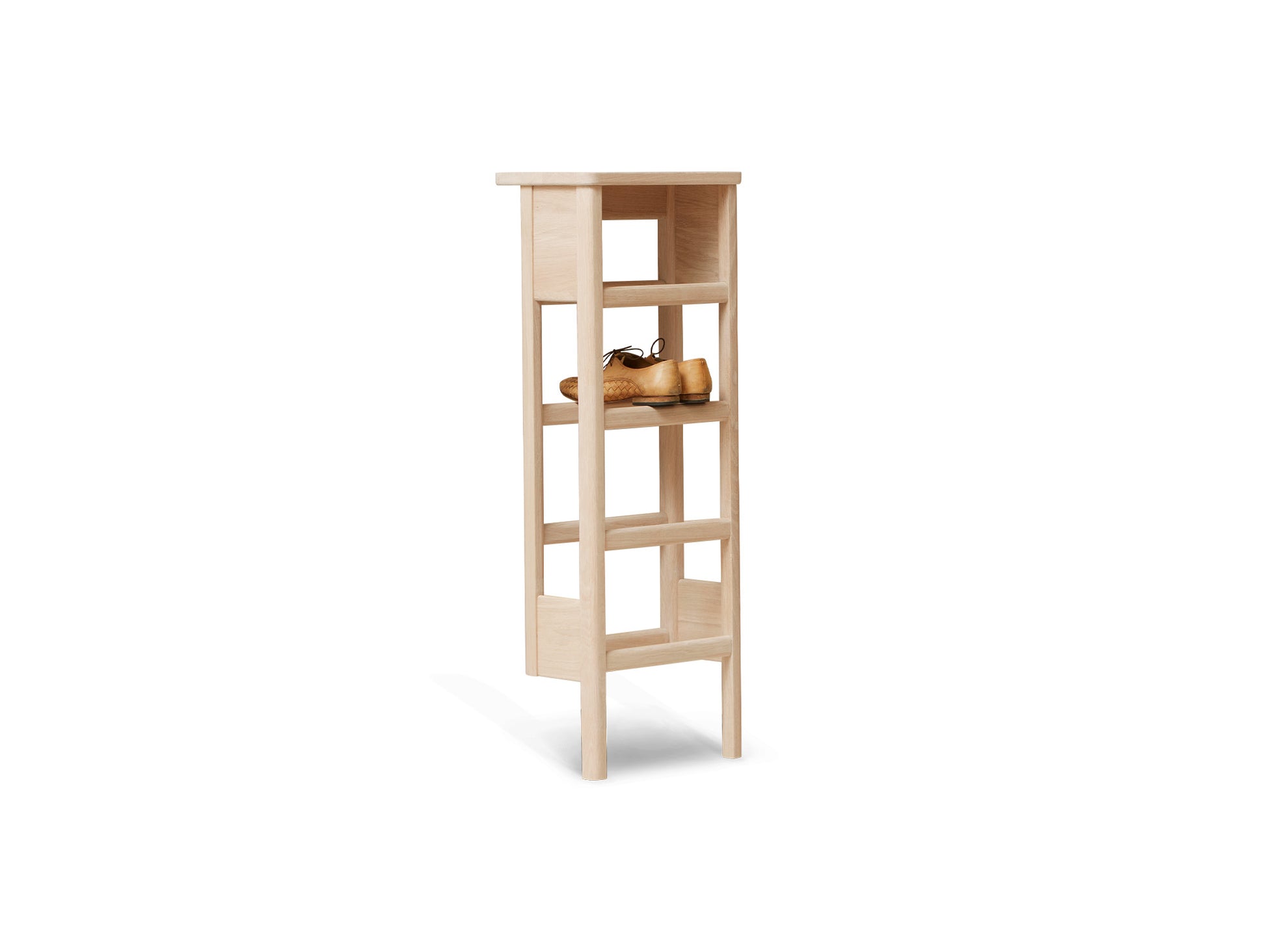 A Line Shoe Rack by Form and Refine - White Oiled Oak