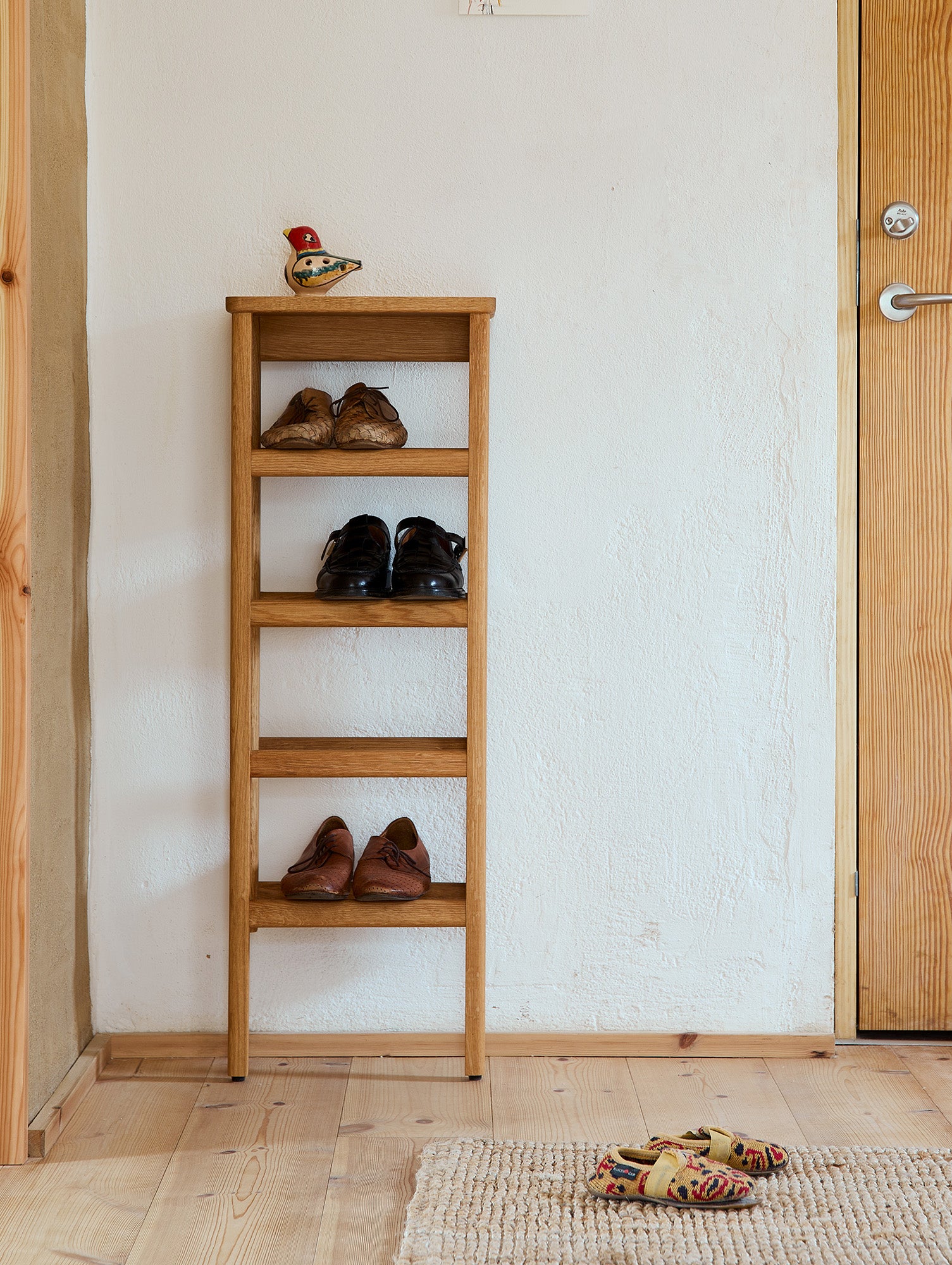 A Line Shoe Rack by Form and Refine - Oiled Oak