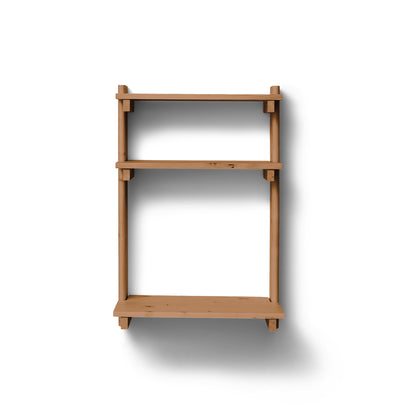 Beam Wall Office Shelf 3 by Form & Refine - Deep Brown Matt Lacquered Pine