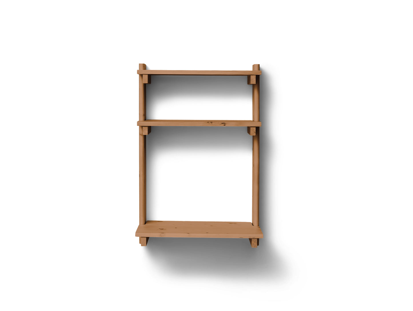 Beam Wall Office Shelf 3 by Form & Refine - Deep Brown Matt Lacquered Pine
