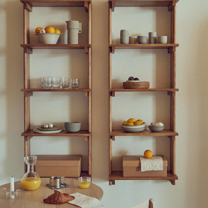 Beam Wall Shelf 5 by Form & Refine - Deep Brown Matt Lacquered Pine