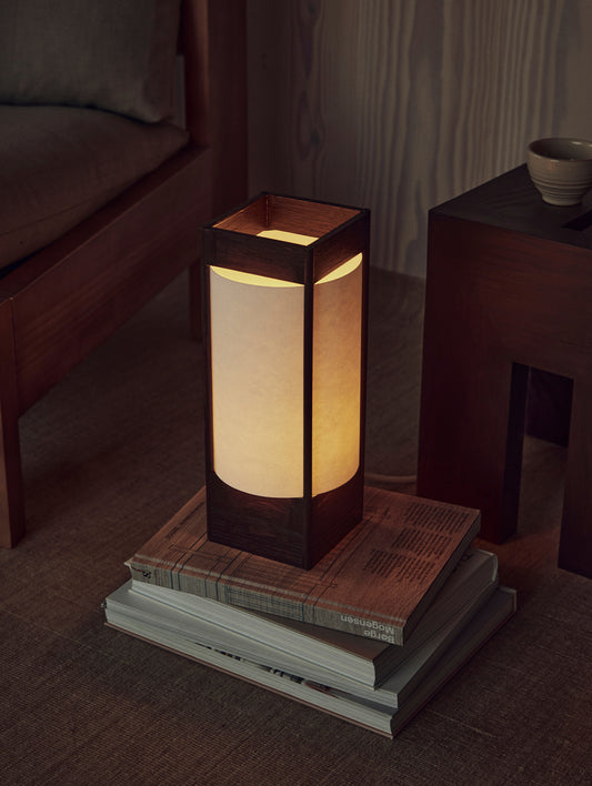 Andon Table Lamp by Form & Refine - Dark Brown Lacquered Ash