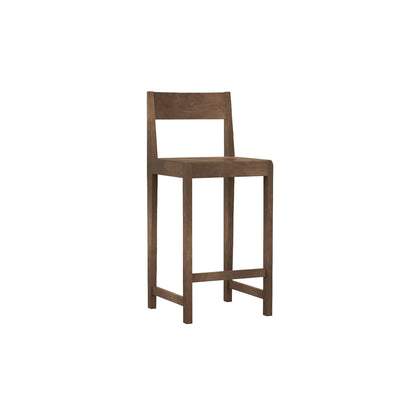 Bar Chair 01 by Frama - 65 cm Height - Dark Brown Oiled Birch