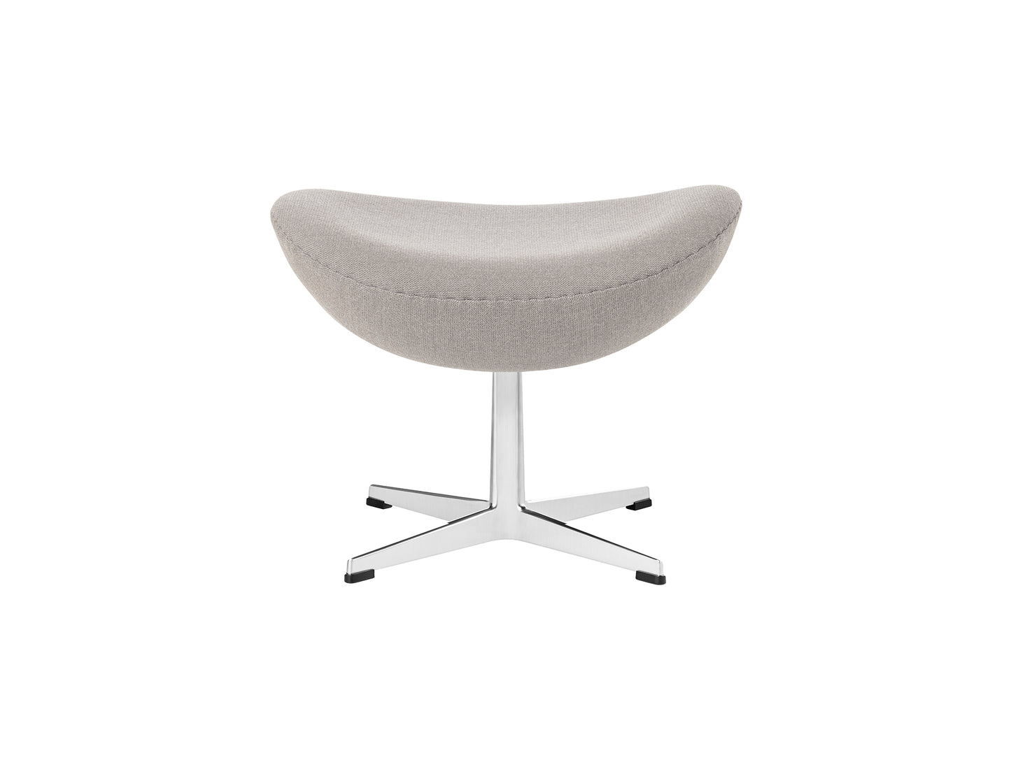 Egg Footstool by Fritz Hansen - Brushed Aluminium / Capture Light Warm Grey 4101