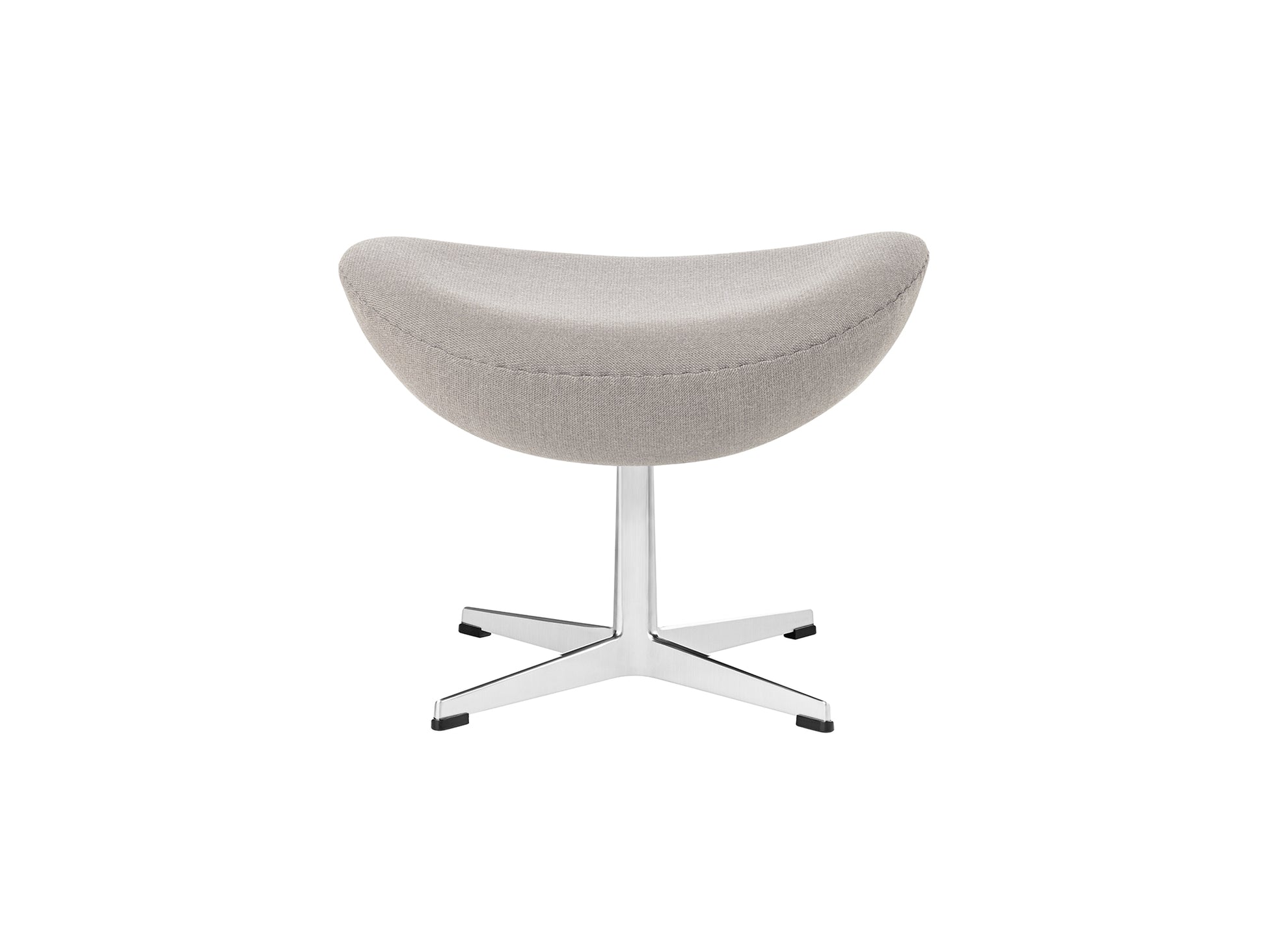 Egg Footstool by Fritz Hansen - Brushed Aluminium / Capture Light Warm Grey 4101
