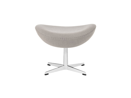 Egg Footstool by Fritz Hansen - Brushed Aluminium / Capture Light Warm Grey 4101