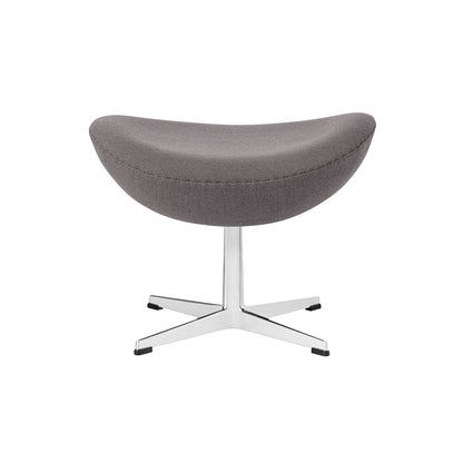 Egg Footstool by Fritz Hansen - Brushed Aluminium / Capture Dark Grey 4601