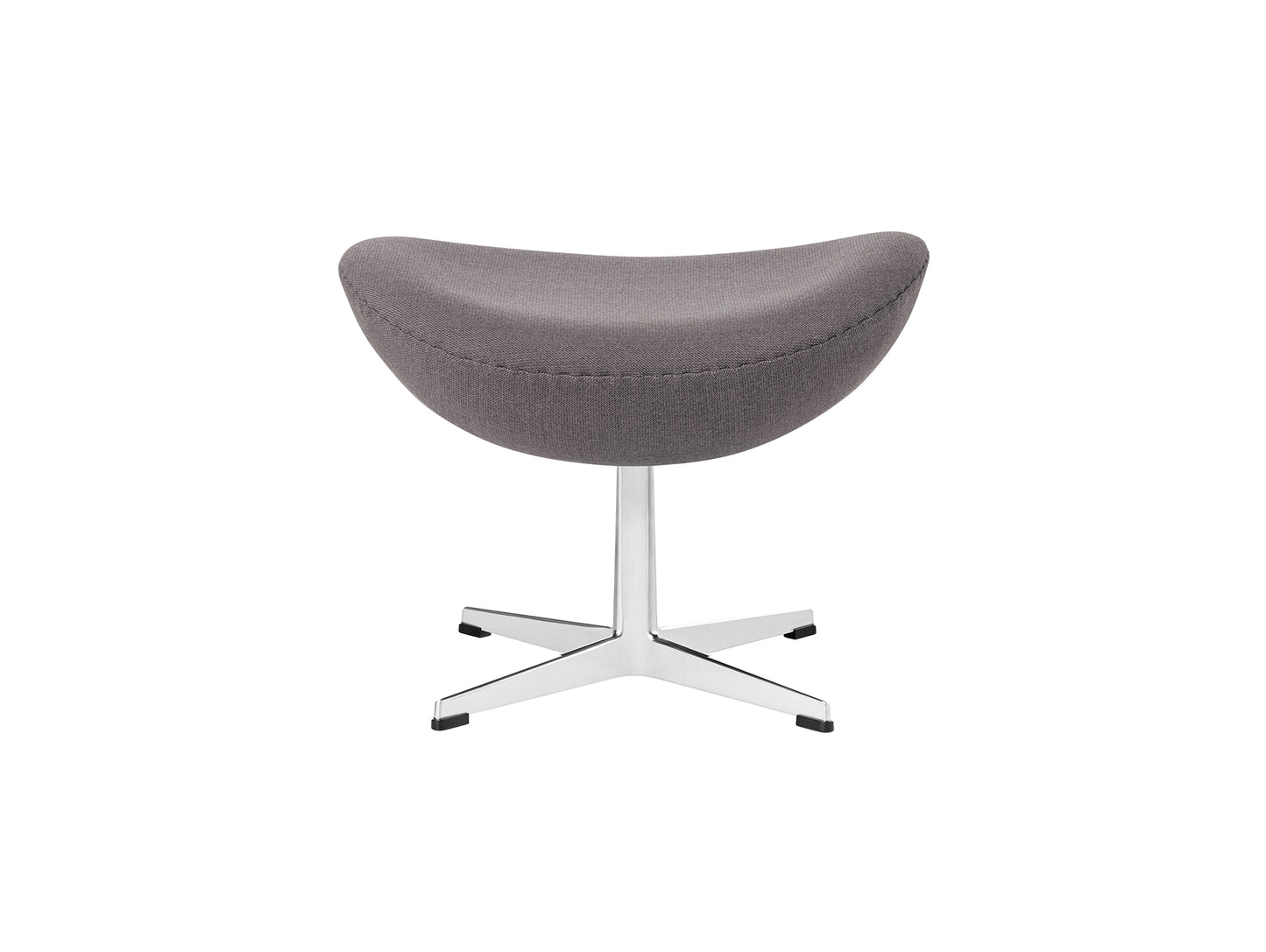 Egg Footstool by Fritz Hansen - Brushed Aluminium / Capture Dark Grey 4601