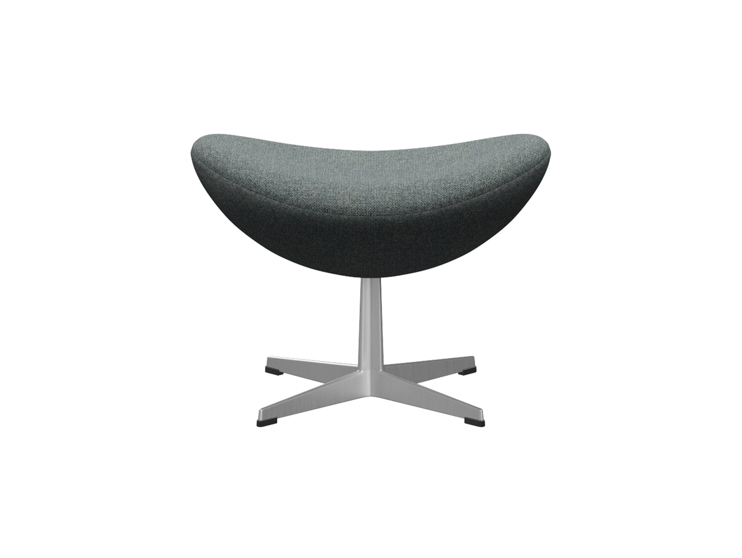 Egg Footstool by Fritz Hansen - Brushed Aluminium / Hallingdal 65 130