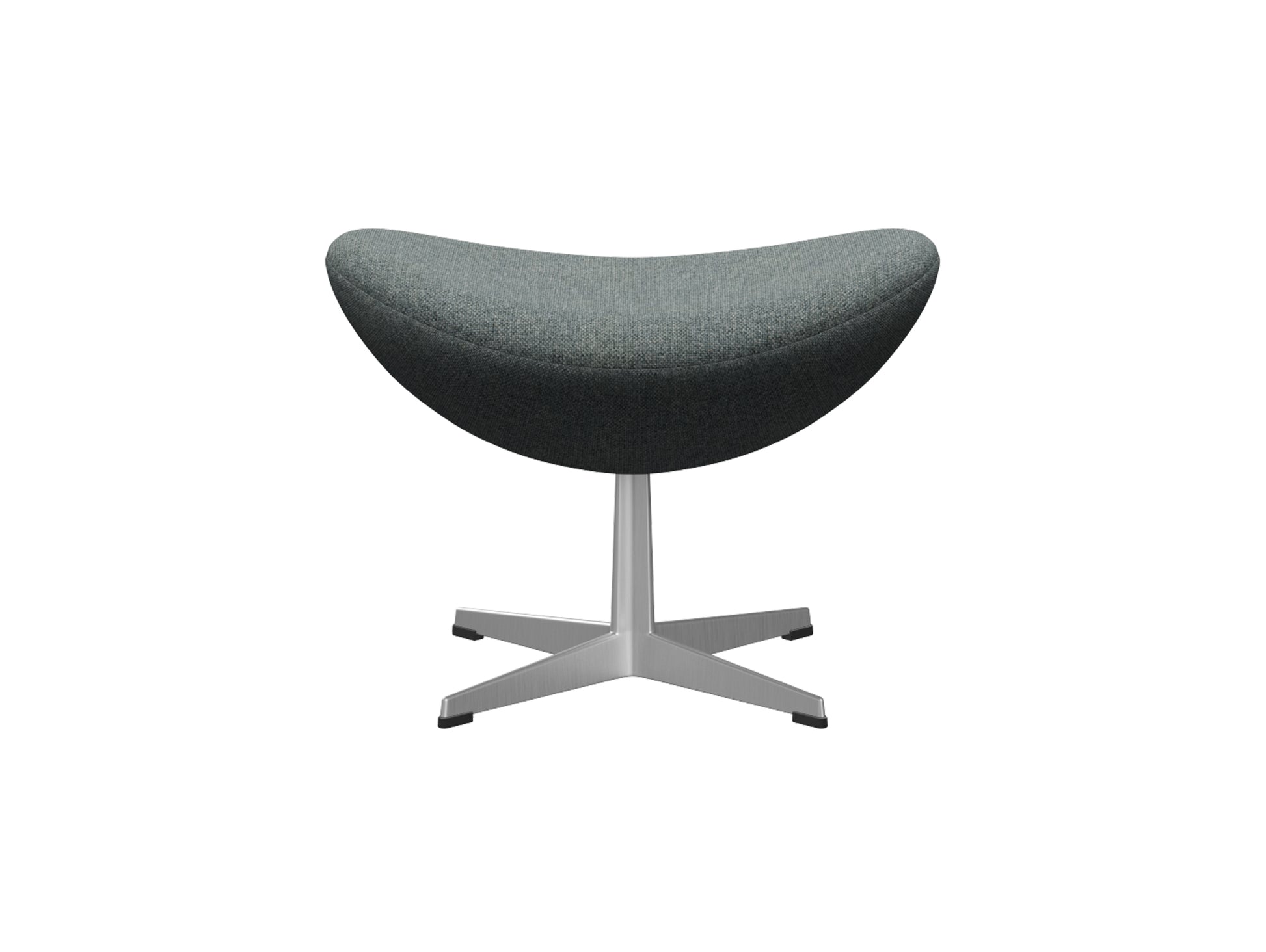 Egg Footstool by Fritz Hansen - Brushed Aluminium / Hallingdal 65 130
