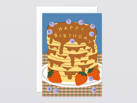 'Happy Birthday Pancakes' Foiled Greetings Card by Wrap