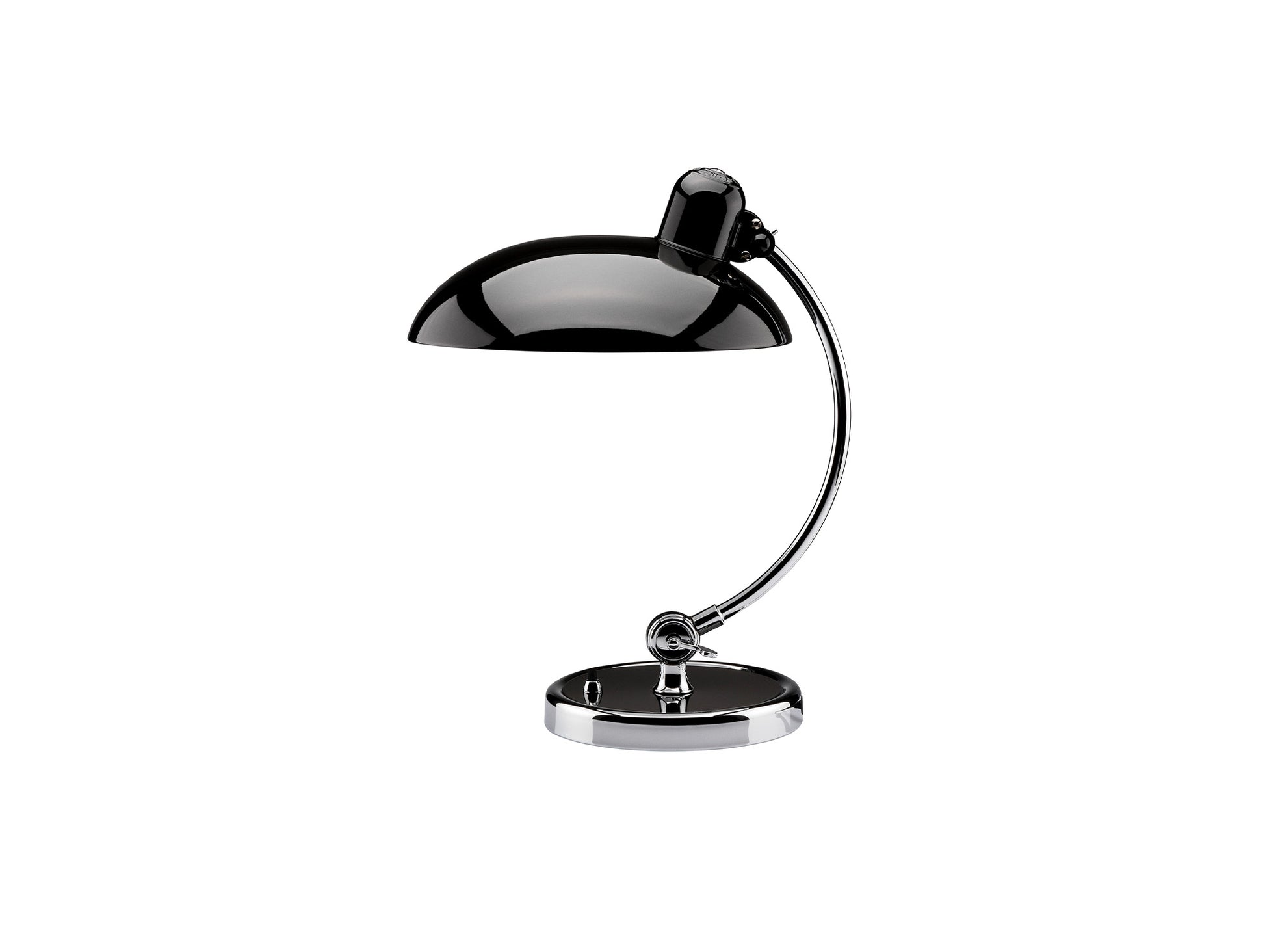Kaiser Idell Luxus Table Lamp by Fritz Hansen - High Gloss Black Shade with Chrome Base