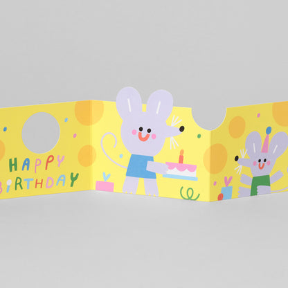 'Mouse In Cheese' Fold Out Greetings Card by Wrap