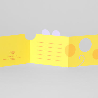 'Mouse In Cheese' Fold Out Greetings Card by Wrap