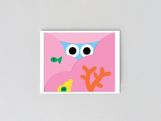 'Hiding Crab' Fold Out Greetings Card by Wrap