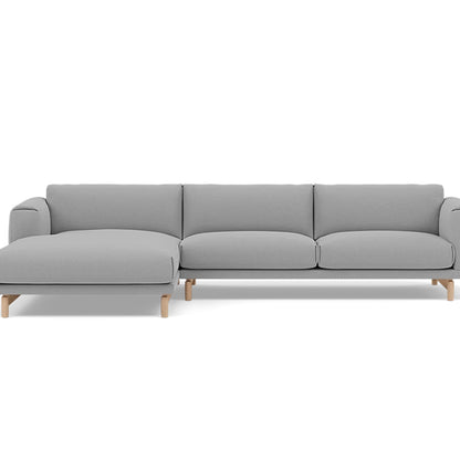 Rest Sofa with Left Chaise Longue (Sitting Right) by Muuto - Steelcut Trio 133