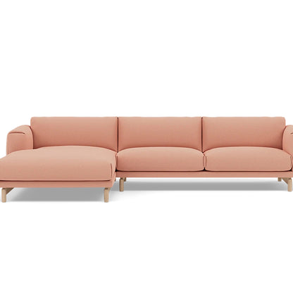Rest Sofa with Left Chaise Longue (Sitting Right) by Muuto - Fiord 515