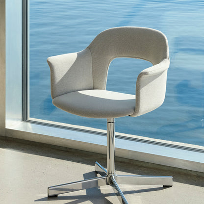 Layout Armchair 234 - Swivel Base by HAY - Black Aluminium Base / Autumn 0101