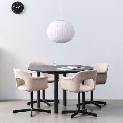 Layout Armchair 234 - Swivel Base by HAY - Black Aluminium Base / Turf Sand