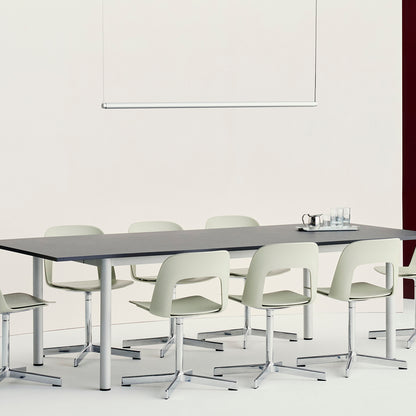 Layout Chair 131 - Swivel Base by HAY - Pastel Green Shell / Polished Aluminium