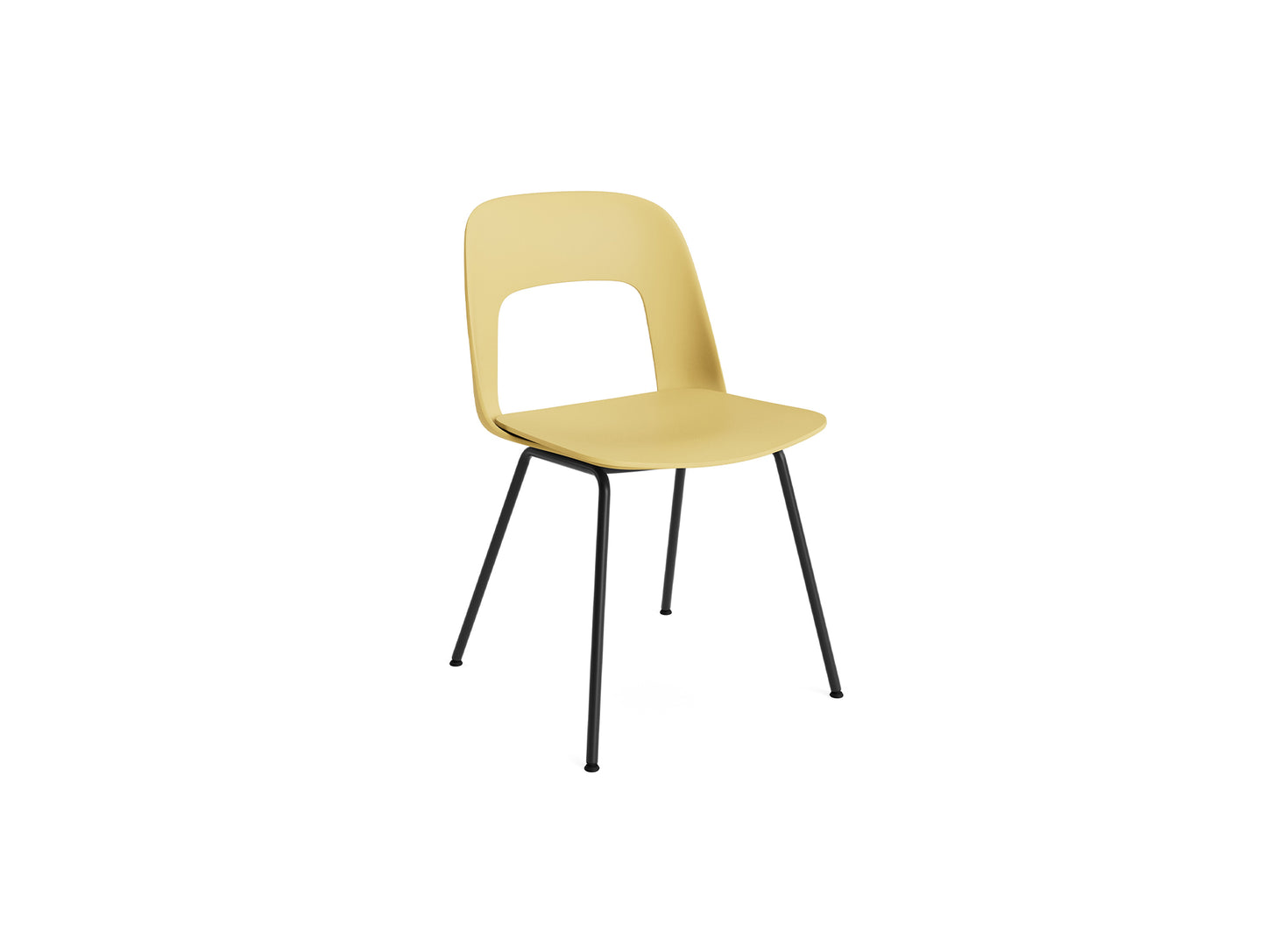 Layout Chair 111  Metal Base by HAY - Biscotti Shell / Black Base