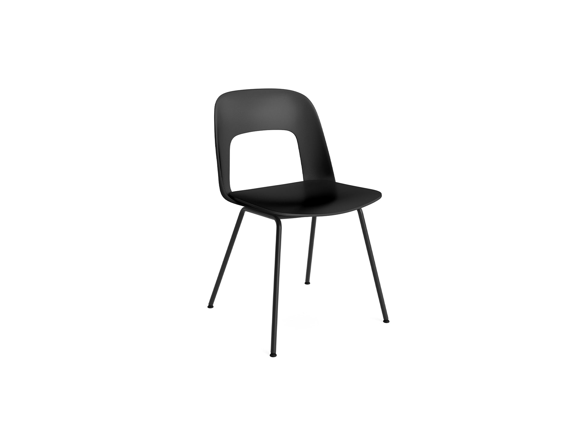 Layout Chair 111  Metal Base by HAY - Black Shell / Black Base
